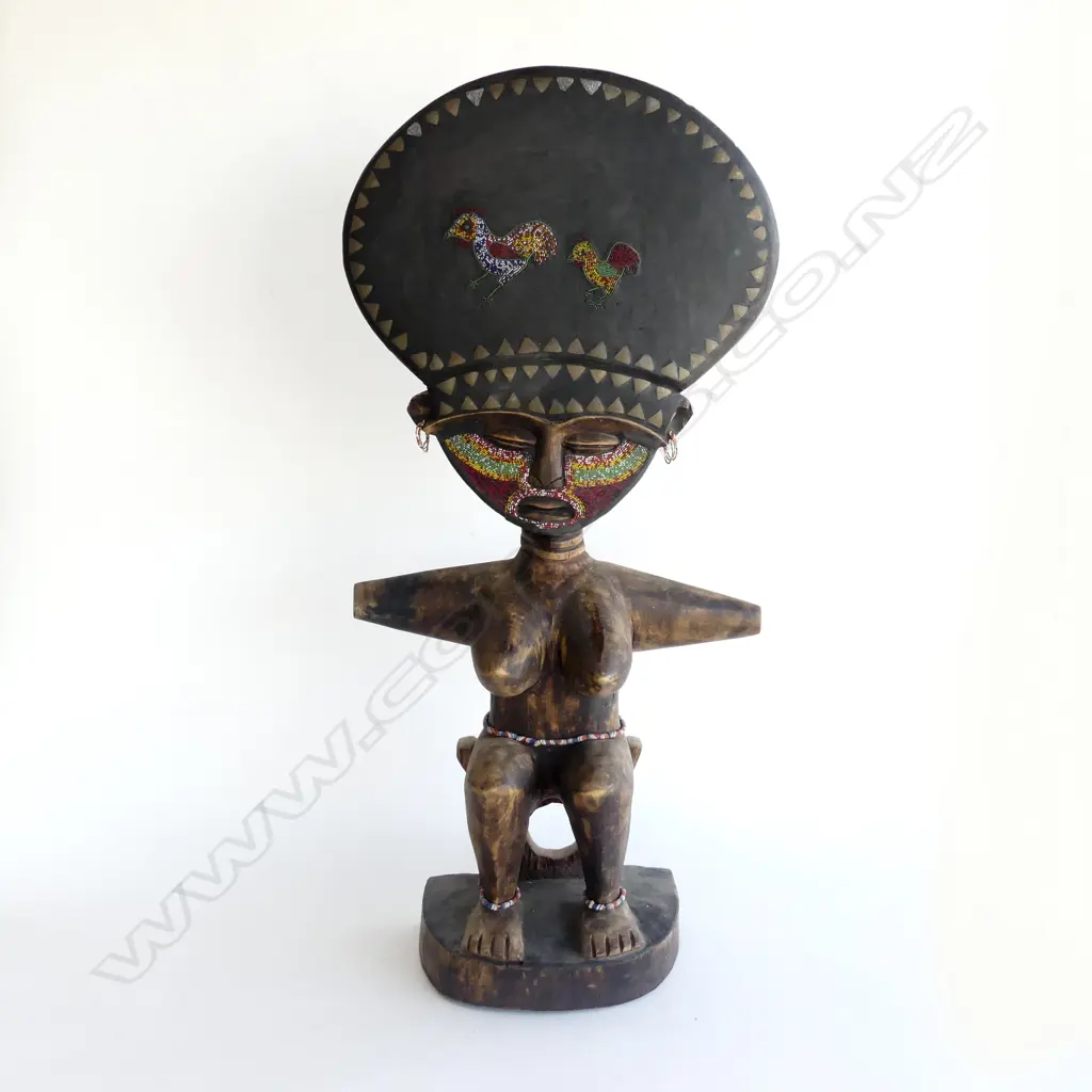 A vintage large African Ashanti fertility goddess, Image 1++